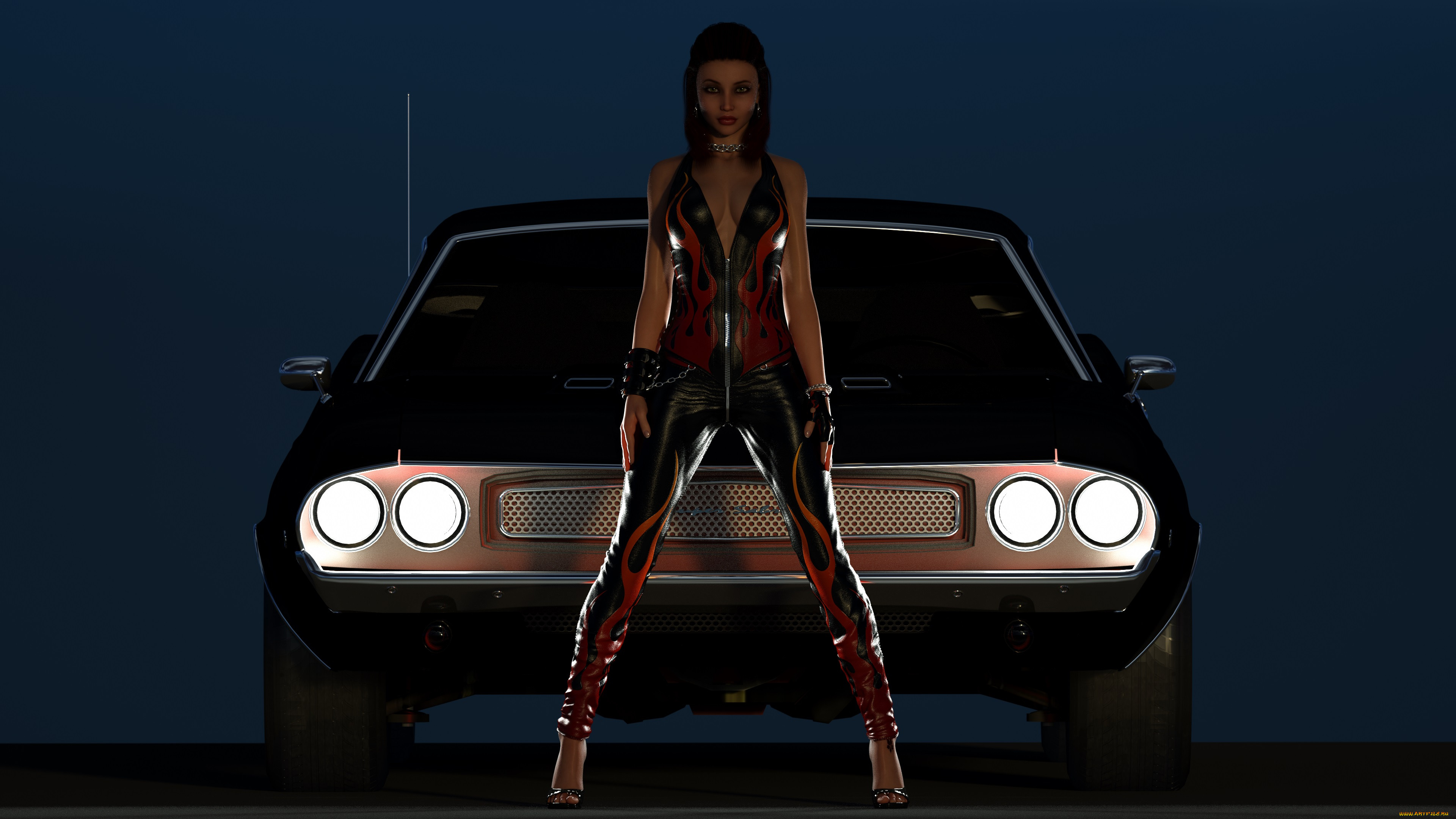 , 3d car&girl, , , , 